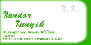 nandor kunyik business card